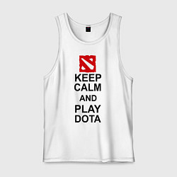 Майка мужская хлопок Keep Calm & Play Dota, цвет: белый