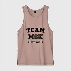 Майка мужская хлопок Team MSK est. 1147, цвет: пыльно-розовый