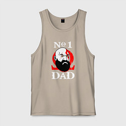 Майка мужская хлопок Dad Kratos, цвет: миндальный