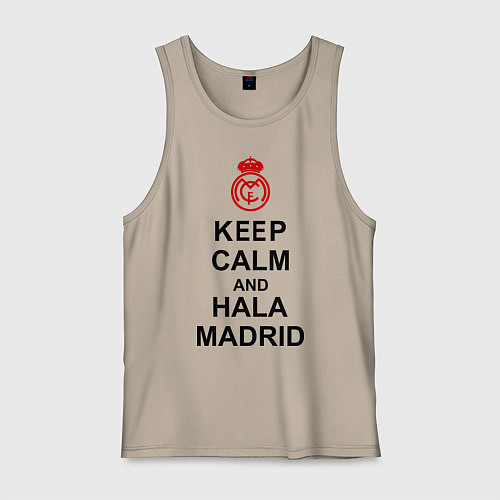 Мужская майка Keep Calm & Hala Madrid / Миндальный – фото 1