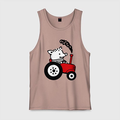 Мужская майка Поросенок Петр / Пыльно-розовый – фото 1