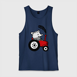 Майка мужская хлопок Поросенок Петр, цвет: тёмно-синий