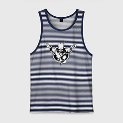 Майка мужская хлопок Thunderdome logo, цвет: синяя тельняшка