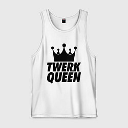 Майка мужская хлопок Twerk Queen, цвет: белый