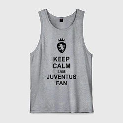 Майка мужская хлопок Keep Calm & Juventus fan, цвет: меланж