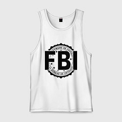 Майка мужская хлопок FBI Agency, цвет: белый