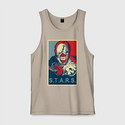 Майка мужская хлопок STARS, цвет: миндальный