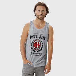 Майка мужская хлопок Milan: I Rossoneri, цвет: меланж — фото 2