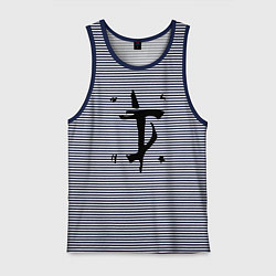 Майка мужская хлопок DOOM Slayer, цвет: синяя тельняшка