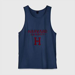 Майка мужская хлопок Harvard University, цвет: тёмно-синий