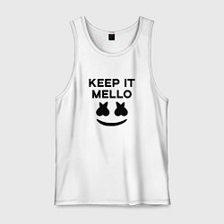 Майка мужская хлопок Keep it Mello, цвет: белый