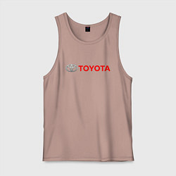 Майка мужская хлопок TOYOTA, цвет: пыльно-розовый