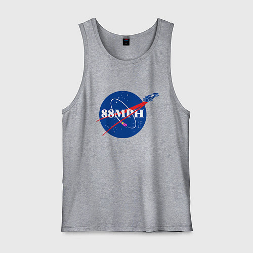 Мужская майка NASA Delorean 88 mph / Меланж – фото 1