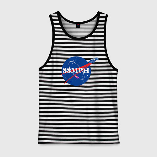 Мужская майка NASA Delorean 88 mph / Черная тельняшка – фото 1