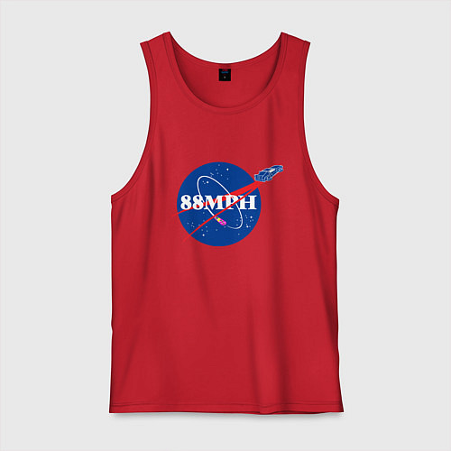 Мужская майка NASA Delorean 88 mph / Красный – фото 1