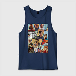 Майка мужская хлопок GTA 5: Stories, цвет: тёмно-синий