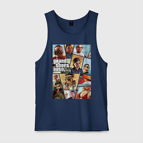 Мужская майка GTA 5: Stories / Тёмно-синий – фото 1