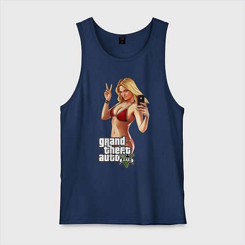 Мужская майка GTA V: Selfie / Тёмно-синий – фото 1
