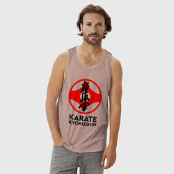 Майка мужская хлопок Karate Kyokushin, цвет: пыльно-розовый — фото 2