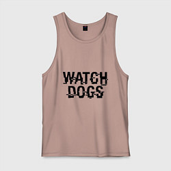 Майка мужская хлопок Watch Dogs, цвет: пыльно-розовый