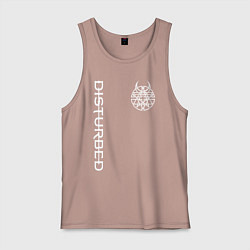 Майка мужская хлопок DISTURBED, цвет: пыльно-розовый