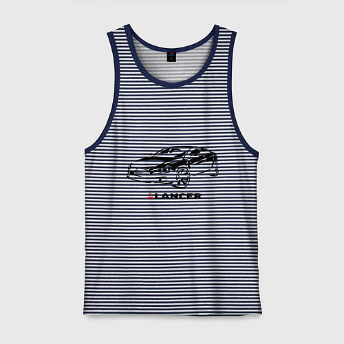 Мужская майка Mitsubishi lancer / Синяя тельняшка – фото 1