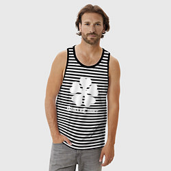 Майка мужская хлопок Black Clover, цвет: черная тельняшка — фото 2