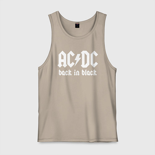 Мужская майка ACDC BACK IN BLACK / Миндальный – фото 1