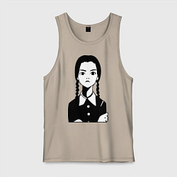 Майка мужская хлопок Wednesday Addams, цвет: миндальный