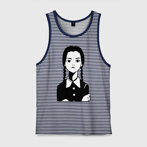 Мужская майка Wednesday Addams / Синяя тельняшка – фото 1