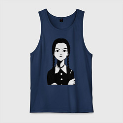 Майка мужская хлопок Wednesday Addams, цвет: тёмно-синий