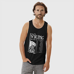 Майка мужская хлопок Viking world tour, цвет: черный — фото 2
