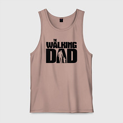 Майка мужская хлопок The walking dad, цвет: пыльно-розовый