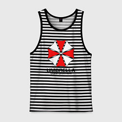 Майка мужская хлопок UMBRELLA CORP, цвет: черная тельняшка
