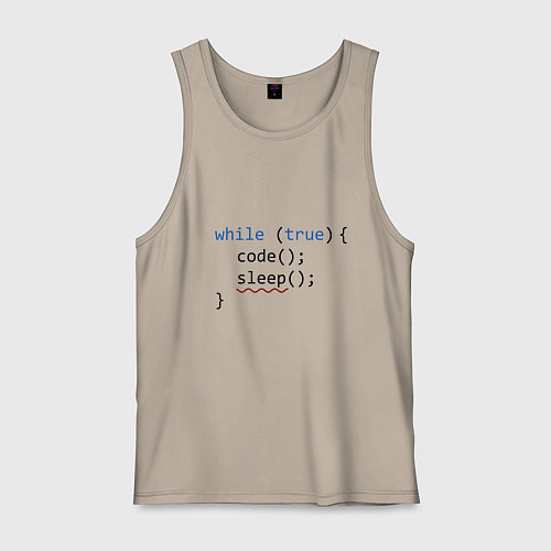 Мужская майка Code - sleep / Миндальный – фото 1
