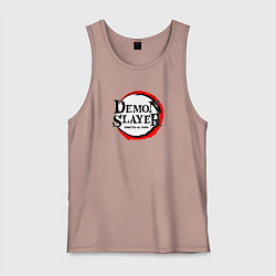 Майка мужская хлопок KIMETSU NO YAIBA, цвет: пыльно-розовый