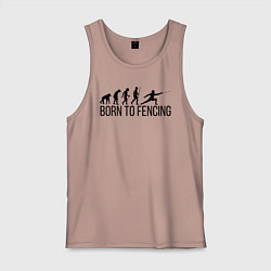 Майка мужская хлопок Born to Fencing, цвет: пыльно-розовый