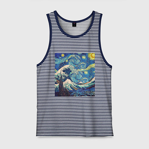 Мужская майка Звездная ночь / Синяя тельняшка – фото 1