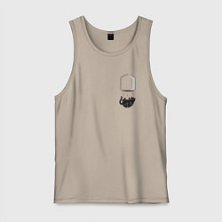 Майка мужская хлопок Кот, цвет: миндальный