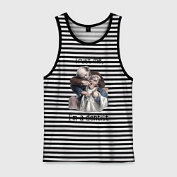 Майка мужская хлопок Trust me, I'm a dentist, цвет: черная тельняшка