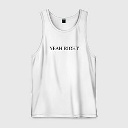 Майка мужская хлопок YEAH RIGHT, цвет: белый