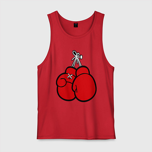 Мужская майка Боксерские перчатки / Красный – фото 1