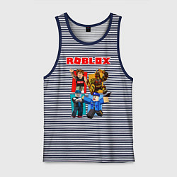 Майка мужская хлопок ROBLOX, цвет: синяя тельняшка