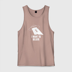 Мужская майка I want to believe кот
