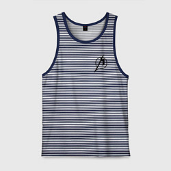 Майка мужская хлопок Metallicaспина, цвет: синяя тельняшка