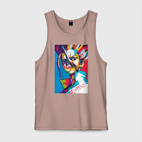 Мужская майка EMC2 Аниме Доктор Стоун / Пыльно-розовый – фото 1