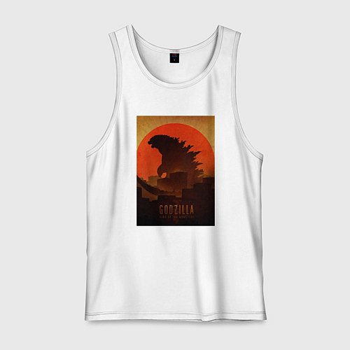 Мужская майка Godzilla and red sun / Белый – фото 1