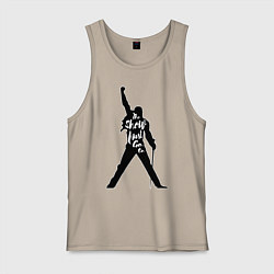 Майка мужская хлопок Queen - The Show Must Go On, цвет: миндальный