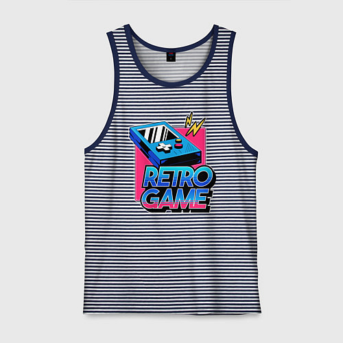 Мужская майка Retro game / Синяя тельняшка – фото 1