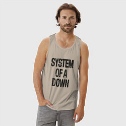 Майка мужская хлопок System of a down, цвет: миндальный — фото 2